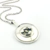 vintage dansk smykkekunst brutalist pendant necklace denmark silver tone