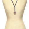 Elias fine pewter art nouveau pendant necklace with velvet ribbon and adjustable slide