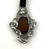 Elias fine pewter art nouveau pendant necklace with velvet ribbon and adjustable slide