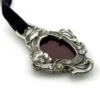 Elias fine pewter art nouveau pendant necklace with velvet ribbon and adjustable slide