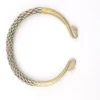 vintage hill tribe woven metal torque bracelet braided cuff adjustable