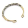 vintage hill tribe woven metal torque bracelet braided cuff adjustable