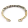vintage hill tribe woven metal torque bracelet braided cuff adjustable
