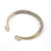 vintage hill tribe woven metal torque bracelet braided cuff adjustable