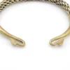 vintage hill tribe woven metal torque bracelet braided cuff adjustable