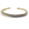 vintage hill tribe woven metal torque bracelet braided cuff adjustable
