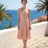 Nanette Lepore Blush Pink Lace Dress with Lavender Lining – Size M