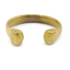 vintage brutalist brass cuff bracelet sculptural heavy modernist