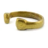 vintage brutalist brass cuff bracelet sculptural heavy modernist