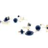 Modernist geometric dangle earrings in gold filled wire with black glass beads sculptural design