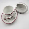richard ginori mustard pot condiment server pink rose porcelain italy 1950s tray