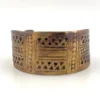 vintage african brass cuff bracelet wide etched geometric heavy tribal style patina