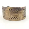 vintage african brass cuff bracelet wide etched geometric heavy tribal style patina