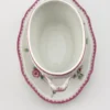 richard ginori mustard pot condiment server pink rose porcelain italy 1950s tray
