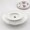 richard ginori mustard pot condiment server pink rose porcelain italy 1950s tray