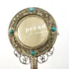 vintage chinese export magnifying glass green stone handle turquoise accents decorative lens