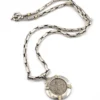 vintage st george coin pendant necklace alpaca silver tone chain