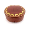 Antique Cartier leather jewelry presentation box with gilded garland border and silk velvet interior