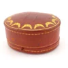 Antique Cartier leather jewelry presentation box with gilded garland border and silk velvet interior