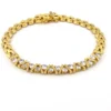 Gold over sterling silver bracelet with cubic zirconia stones panther link design 7 inch