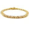 Gold over sterling silver bracelet with cubic zirconia stones panther link design 7 inch