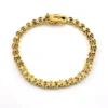 Gold over sterling silver bracelet with cubic zirconia stones panther link design 7 inch