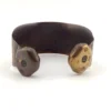 vintage african brass cuff bracelet wide etched geometric heavy tribal style patina