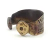 vintage african brass cuff bracelet wide etched geometric heavy tribal style patina