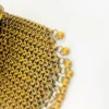 Vintage champleve enamel purse with chainmaille fringe and kisslock clasp