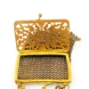 Vintage champleve enamel purse with chainmaille fringe and kisslock clasp