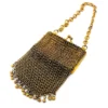 Vintage champleve enamel purse with chainmaille fringe and kisslock clasp