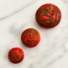 Three bold Czech glass beads with Egyptian Revival motifs—small, sculptural, and full of 1920s character.