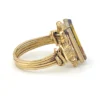 Vintage dichroic glass ring gold filled with rectangular color shifting art glass size 5.75