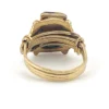 Vintage dichroic glass ring gold filled with rectangular color shifting art glass size 5.75