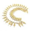 Vintage filigree link necklace with gold and silver tone spear shaped links 17 inch