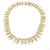 Vintage filigree link necklace with gold and silver tone spear shaped links 17 inch