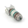 Vintage missile shaped pendant silver tone with green and white enamel striped novelty charm
