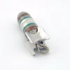 Vintage missile shaped pendant silver tone with green and white enamel striped novelty charm