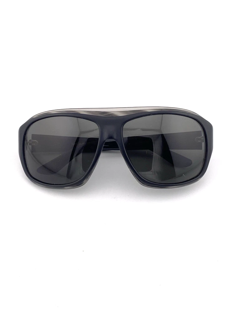 Yves Saint Laurent YSL 2345/S oversized wrap sunglasses matte black frame tortoise inset 59mm