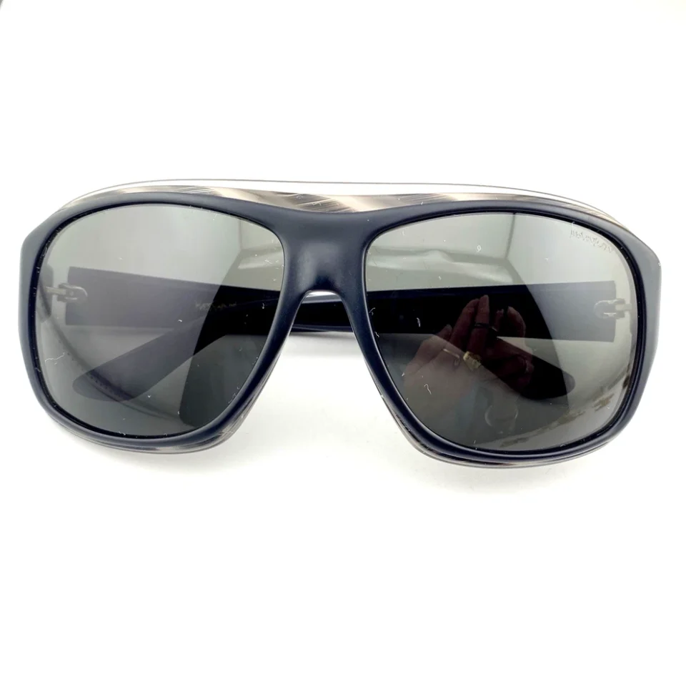 Yves Saint Laurent YSL 2345/S oversized wrap sunglasses matte black frame tortoise inset 59mm