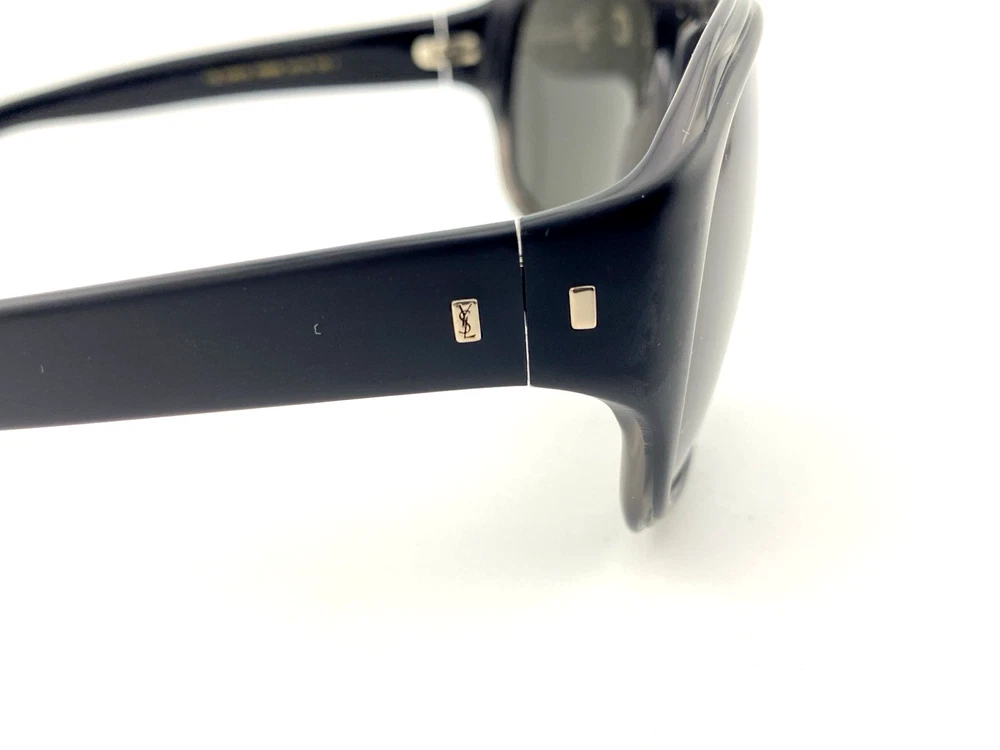 Yves Saint Laurent YSL 2345/S oversized wrap sunglasses matte black frame tortoise inset 59mm