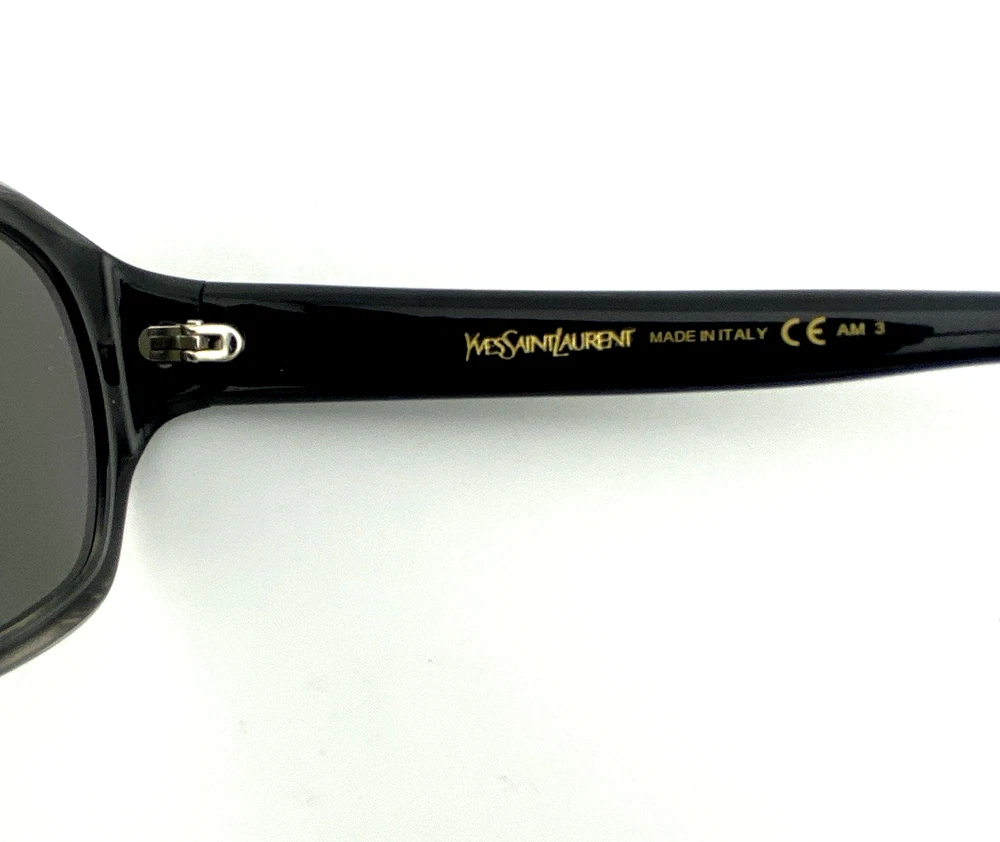 Yves Saint Laurent YSL 2345/S oversized wrap sunglasses matte black frame tortoise inset 59mm