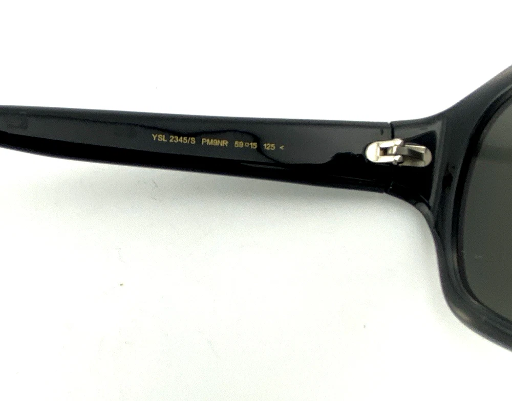 Yves Saint Laurent YSL 2345/S oversized wrap sunglasses matte black frame tortoise inset 59mm