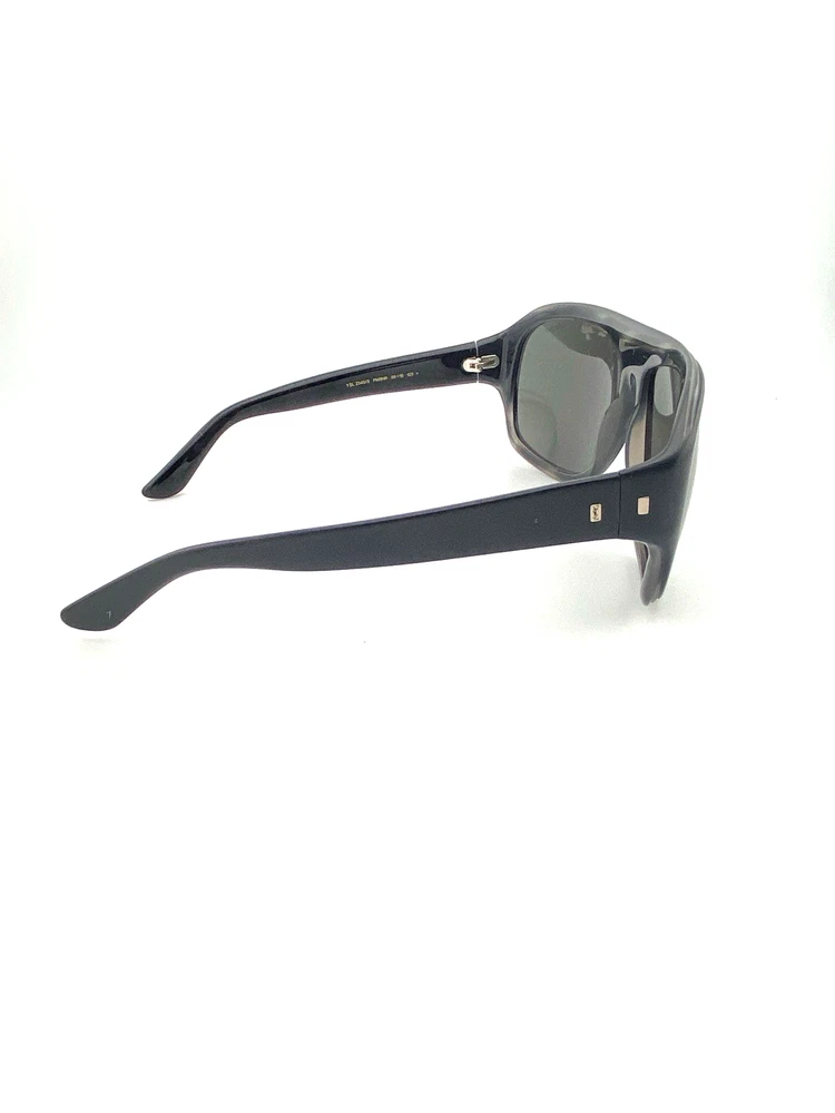 Yves Saint Laurent YSL 2345/S oversized wrap sunglasses matte black frame tortoise inset 59mm