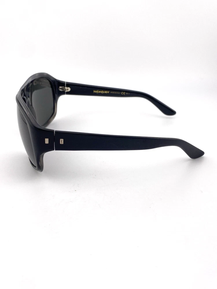 Yves Saint Laurent YSL 2345/S oversized wrap sunglasses matte black frame tortoise inset 59mm