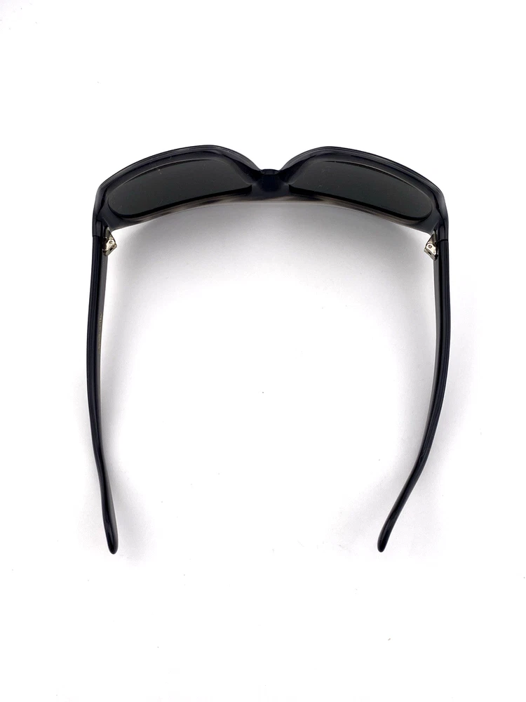 Yves Saint Laurent YSL 2345/S oversized wrap sunglasses matte black frame tortoise inset 59mm