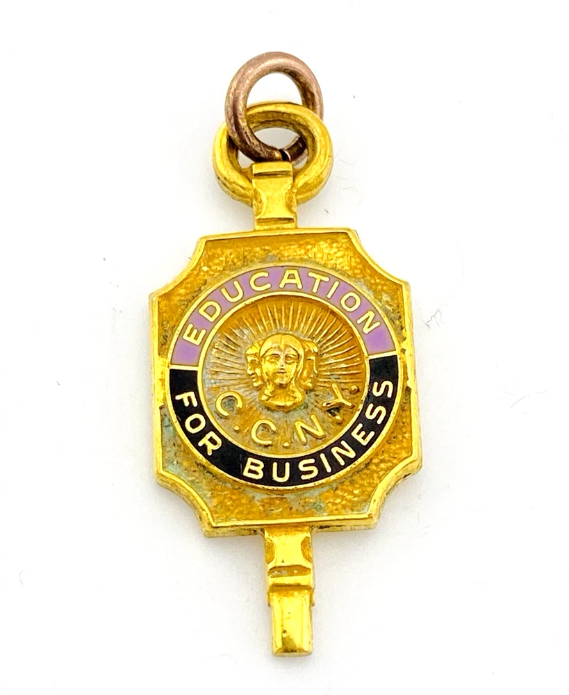 1951 CCNY Education For Business Gold Filled Key Fob