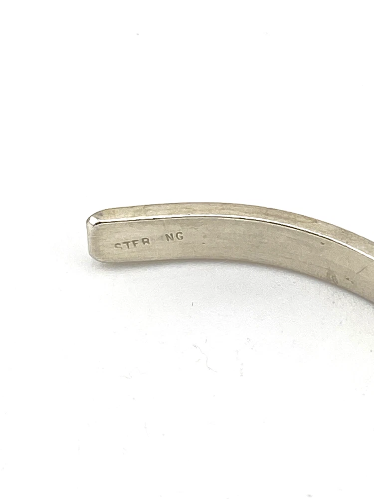 Aquabeet sterling silver cuff bracelet stamped with Peace Love & Understanding.