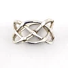Vintage Mexico sterling silver openwork basket weave band ring with interwoven trellis design.