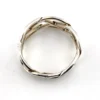 Vintage Mexico sterling silver openwork basket weave band ring with interwoven trellis design.